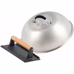 BBQ-Toro Cloche de chauffage en acier inoxydable avec poids de viande en fonte Le set de BBQ-Toro comprend une cloche à chale ...