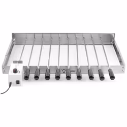 BBQ-Toro gril en acier inoxydable avec 10 brochettes et moteur à l´avant gauche | cadre réglable en taille (L) 58 x (P) 26-40 ...