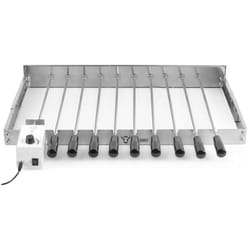 Bbq-toro - gril en acier inoxydable avec 10 brochettes et moteur à l'avant gauche cadre réglable en taille (l) 58 x (p) 26-40 cm électrique