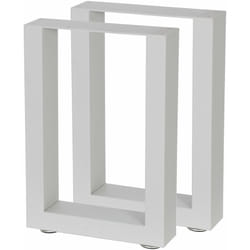Zelsius - Chemins de table en métal (2 pièces) 30 x 43 cm gris clair Pieds de table de style industriel