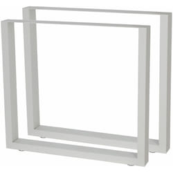 Zelsius - Chemins de table en métal (2 pièces) 64 x 40 cm gris clair Pieds de table de style industriel