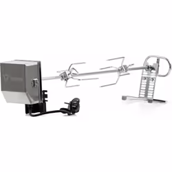 BBQ-Toro Set de brochettes en acier inoxydable Comprend une tige de broche, un moteur, un support de moteur et deux aiguilles ...