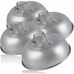 BBQ-Toro Dôme de fonte en acier inoxydable (4 piéces) | Ø 23 cm | Dôme pour hamburger Le dôme fondant en acier inoxydable de  ...