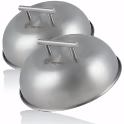 BBQ-Toro Cloche chauffante en acier inoxydable (2 pièces) | Ø 23 cm | Dôme pour hamburger Le dôme fondant en acier inoxydable ...