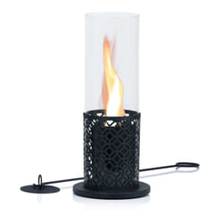Cheminée de table Zelsius pour l'intérieur et l'extérieur avec flamme tourbillonnante Noir Ø 20 x 50,5 cm Ethanol