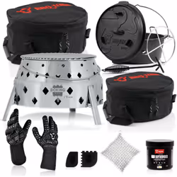 BBQ-Toro Set de 11 Dutch Oven avec grill Dutch Oven « DOKING », 9 QT Dutch Oven et accessoires Le DOKING de BBQ-Toro est un v ...