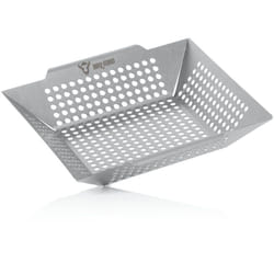 Panier de barbecue en acier inoxydable 30 x 30 x 5,5 cm Plateau de cuisson pour barbecue à gaz, poêle à griller - Bbq-toro