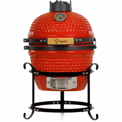 BBQ-Toro Kamado Grill charbon de bois Ø 32 cm « HAIIRO » avec grille et thermomètre, rouge Un barbecue céramique au charbon h ...
