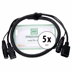 Set de 5 Pronomic Stage IECD-1 DMX câble hybride C-DMX 1m