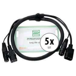 Set de 5 Pronomic Stage IECD-1 DMX câble hybride C-DMX 1m
