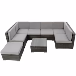 TecTake 402698 ensemble de meubles de jardin Gris