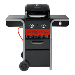Char-Broil Gas2Coal 2.0 2B Grill Chariot Charbon + gaz naturel Noir, Acier inoxydable, Rouge 8200 W
