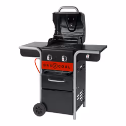 Char-Broil Gas2Coal 2.0 2B Grill Chariot Charbon + gaz naturel Noir, Acier inoxydable, Rouge 8200 W