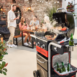 Char-Broil Gas2Coal 2.0 2B Grill Chariot Charbon + gaz naturel Noir, Acier inoxydable, Rouge 8200 W - Vue supplémentaire 5