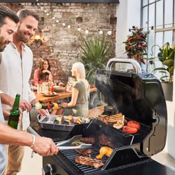 Char-Broil Gas2Coal 2.0 2B Grill Chariot Charbon + gaz naturel Noir, Acier inoxydable, Rouge 8200 W - Vue supplémentaire 6