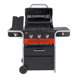 Char-Broil Gas2Coal 2.0 3B Grill Chariot Charbon + gaz naturel Noir, Acier inoxydable, Rouge 13600 W - Vue supplémentaire 4