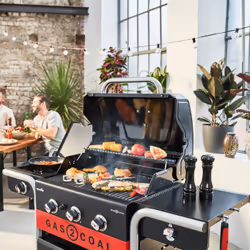 Char-Broil Gas2Coal 2.0 3B Grill Chariot Charbon + gaz naturel Noir, Acier inoxydable, Rouge 13600 W - Vue supplémentaire 5