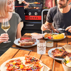 Char-Broil Gas2Coal 2.0 3B Grill Chariot Charbon + gaz naturel Noir, Acier inoxydable, Rouge 13600 W - Vue supplémentaire 7
