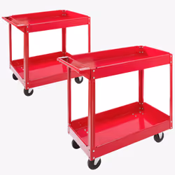Arebos Servante d'atelier avec 2 compartiments 2 pièces rouge