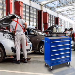 Arebos Servante à outils - 5 compartiments