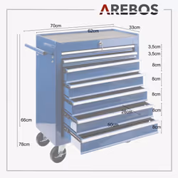 Arebos 4260551583315 chariot de service Bleu