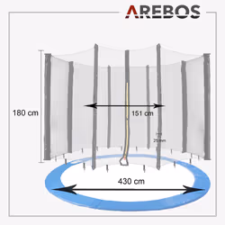 Arebos AR-HE-PN430-8 trampoline d'exercice - Vue supplémentaire 7