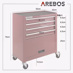 Arebos 4260551586798 chariot de service Rouge