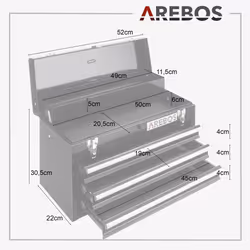Arebos 4260551586866 boite à outils Noir - Vue supplémentaire 2