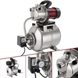Pompe Domestique AREBOS - Acier Inoxydable - 3800 L-h - 1200W - 19L - Économie deau