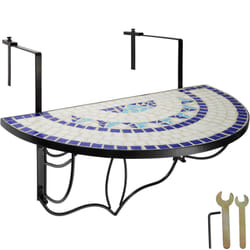 TecTake 402766 table de jardin Blanc, Bleu
