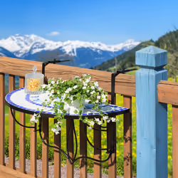 TecTake 402766 table de jardin Blanc, Bleu