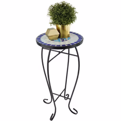TecTake 402769 table de jardin Blanc, Bleu