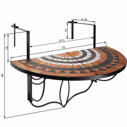 TecTake 402774 table de jardin Blanc - Vue supplémentaire 6
