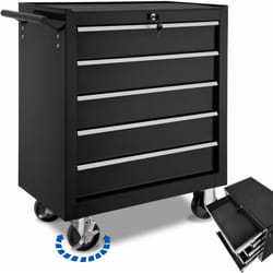 Servante d'atelier 5 tiroirs spacieux verrouillables avec tapis antidérapant