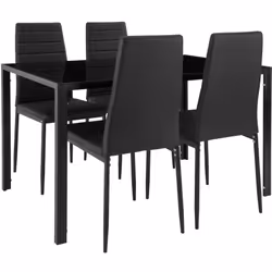 TecTake 402837 Ensemble de meubles de salle à manger Noir