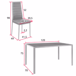 TecTake 402838 Ensemble de meubles de salle à manger Blanc - Vue supplémentaire 11