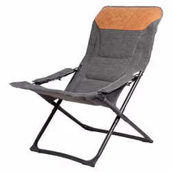Westfield Emma, 120 kg, Chaise longue de camping, 2 pieds, 5,7 kg, Coton, Simili-cuir, Noir, Gris, Orange