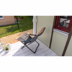 Westfield Emma Chaise longue de camping 2 pieds Noir, Gris, Orange