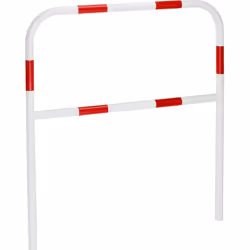 Arceau de protection, tôle d'acier, Ø 42 mm, à bétonner dans les zones dangereuses, largeur 1000 mm, rouge/blanc. Produit liv ...