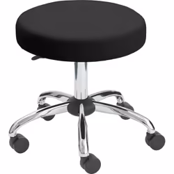 Tabouret LARS, Ø assise 460 mm, habillage noir. Produit livré = en partie démonté. Hauteur assise = 430 - 520 mm. Diamètre as ...