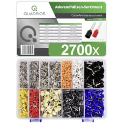 Quadrios - 201711C002 Assortiment d'embouts simples partiellement isolé blanc, noir, gris, bleu, rouge, jaune, blanc, ora