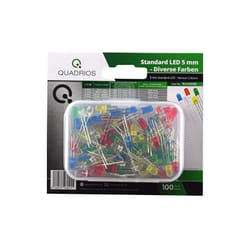 Quadros Lot De 100 Diodes Lumineuses Standard Rouge/bleu/vert/jaune/blanc/mélanges 3 Mm Et 5 Mm Quadrios Gmbh