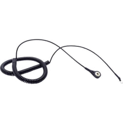 Câble de mise à la terre antistatique (esd) 3.60 m Bouton-pression 4 mm, borne à cosse de câble en anneau - Quadrios