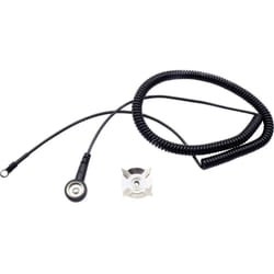 Câble de mise à la terre antistatique (esd) 3.00 m borne, Pression mâle 10 mm, borne à cosse de câble en annea - Quadrios