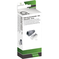 Quadrios - Jeu de connecteurs RJ-45-CAT 6 1906C166 RJ45 mâle, droit gris 25 pc(s)