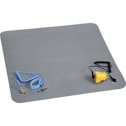 Ensemble avec tapis antistatique (esd) gris (l x l) 550 mm x 550 mm A130272 - Quadrios