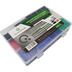 Quadrios - 2103CA001 Assortiment de gaines thermorétractables noir, rouge, jaune, bleu, vert Taux de retreint:2:1 620 pc(