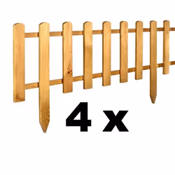 Clôture en bois - Floranica® - 4 x 105 cm - Imprégnée - Résistante - Hauteur: 30 cm
