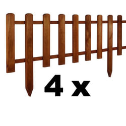 Floranica® 4 x Clôture bordure en bois - en 3 couleurs – imprégnée imperméable Hauteur: 40 cm Longueur: 4x105cm Couleur: Brun