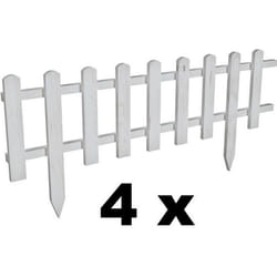 Clôture en bois - Floranica® - 4x105cm - Blanc - Imprégnée et imperméable